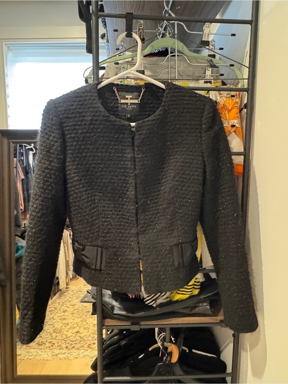 Ted Baker Black boucle tweet Cropped Blazer